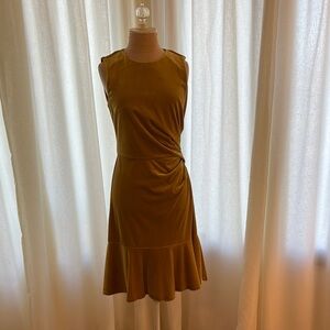 Elegant Mustard Sleeveless Dress
